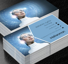 Kobieta na niebieskim tle, Telekomunikacja i Internet, Informatyk - Wizytówki Netprint