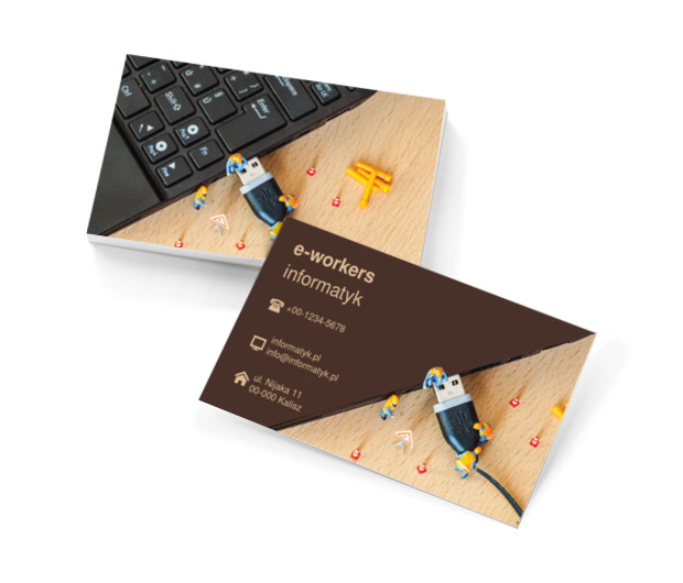 Klawiatura na biurku, Telekomunikacja i Internet, Informatyk - Wizytówki Netprint szablony online