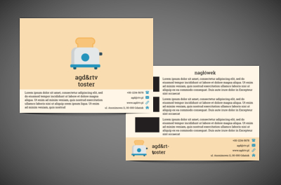 Niebiesko-biały toster na żółtym tle, Sprzedaż, RTV i AGD - Ulotki Netprint
