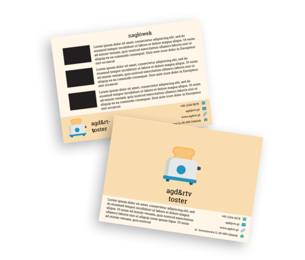 Niebiesko-biały toster na żółtym tle, Sprzedaż, RTV i AGD - Ulotki Netprint szablony online