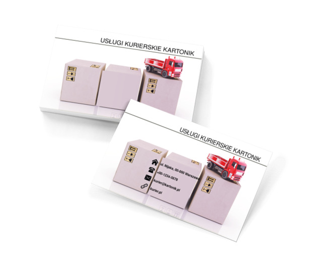 Kartony kurierskie, Transport, Usługi kurierskie - Wizytówki Netprint szablony online