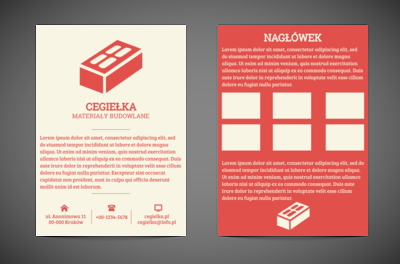 Czerwień, beż i przejrzysty układ, Sprzedaż, Materiały budowlane - Ulotki Netprint