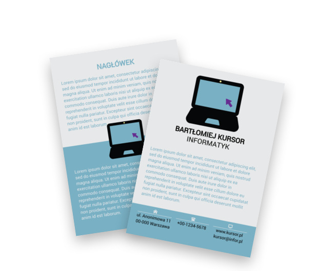 Błękit, któremu można zaufać, Telekomunikacja i Internet, Informatyk - Ulotki Netprint szablony online