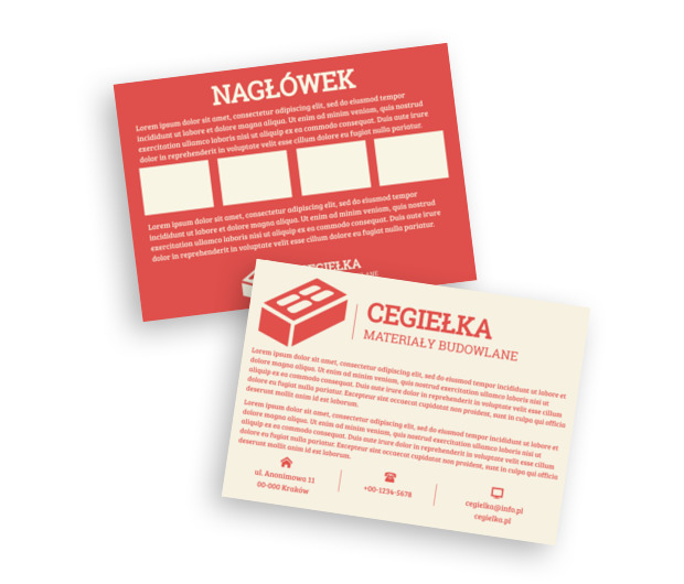 Poziomy kształt, który mieści każdy tekst, Sprzedaż, Materiały budowlane - Ulotki Netprint szablony online