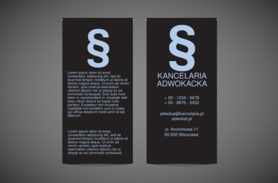 Moc w pionie paragrafu, Prawo, Kancelaria adwokoacka - Ulotki Netprint