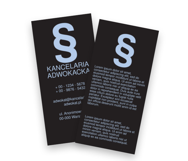 Moc w pionie paragrafu, Prawo, Kancelaria adwokoacka - Ulotki Netprint szablony online