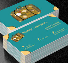 Walizka na niebieskim tle, Turystyka, Agencja turystyczna - Wizytówki Netprint