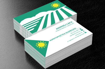 Słońce na zielonym tle, Turystyka, Agroturystyka - Wizytówki Netprint