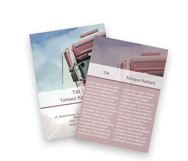 Tirowcem jestem, Transport, Transport Towarów  - Ulotki Netprint szablony online