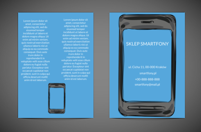 Niebieski wyświetlacz smartfona, Telekomunikacja i Internet, Telefony komórkowe / Smartfony - Ulotki Netprint