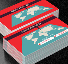 Mapa na czerwonym tle, Turystyka, Biuro podróży - Wizytówki Netprint