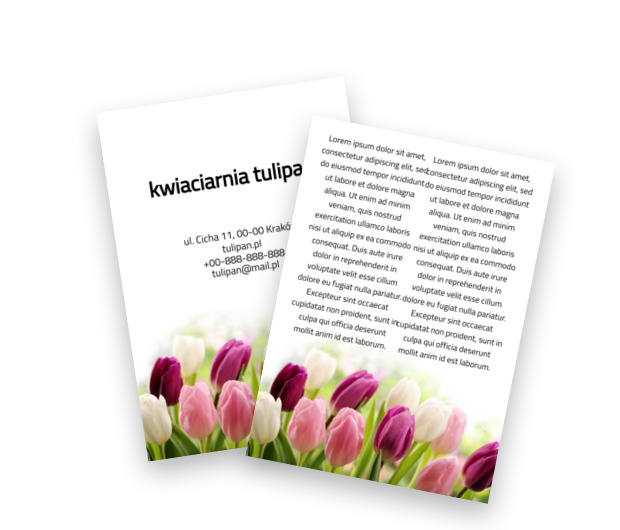 Z tulipanem w roli głównej, Środowisko i Przyroda, Kwiaciarnia - Ulotki Netprint szablony online