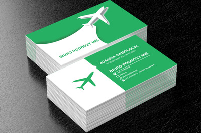 Biały samolot, Turystyka, Biuro podróży - Wizytówki Netprint