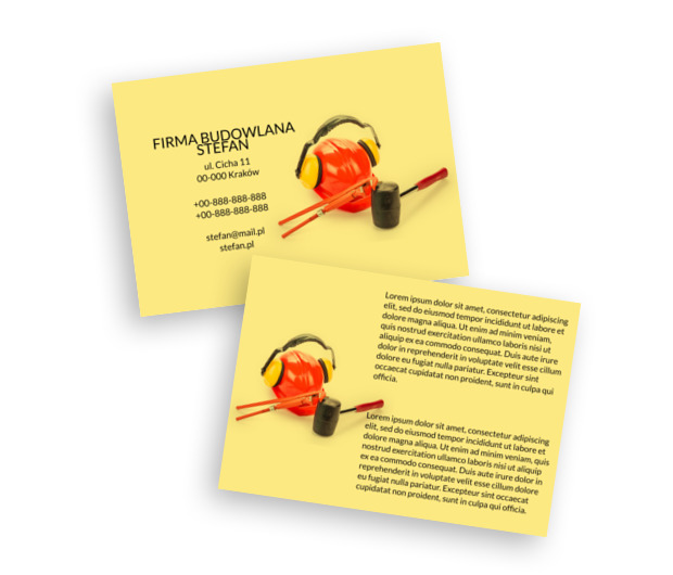 Zadowolony szef, zmobilizowana ekipa, Budownictwo, Firma budowlana - Ulotki Netprint szablony online