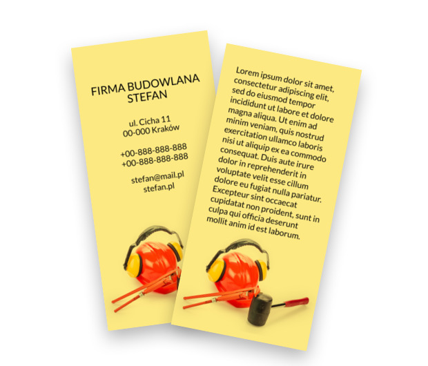 Firma budowlana na życzenie, Budownictwo, Firma budowlana - Ulotki Netprint szablony online