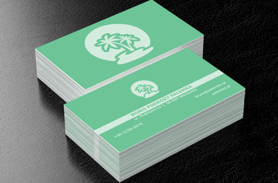 Palmy na zielonym tle, Turystyka, Biuro podróży - Wizytówki Netprint