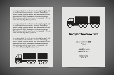 Życie ciężarowe, Transport, Transport Towarów  - Ulotki Netprint