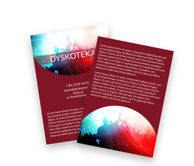 Gdy czas staje w miejscu, liczy się chwila, Rozrywka, Dyskoteka - Ulotki Netprint szablony online