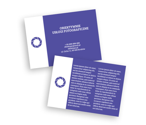 Dwie przysłony w granacie, Fotografia, Usługi fotograficzne - Ulotki Netprint szablony online