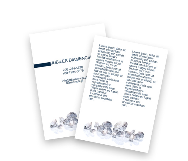 Diamenty skąpane w bieli, Sprzedaż, Jubiler - Ulotki Netprint szablony online