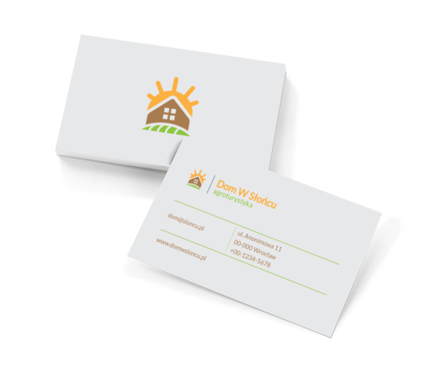 Słoneczna magia wizytówkowej doskonałości, Turystyka, Agroturystyka - Wizytówki Netprint szablony online