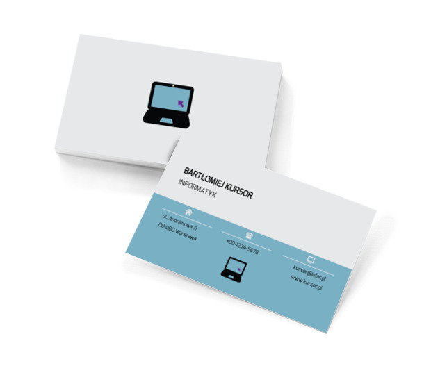 Informatyczne zawirowania, Telekomunikacja i Internet, Informatyk - Wizytówki Netprint szablony online