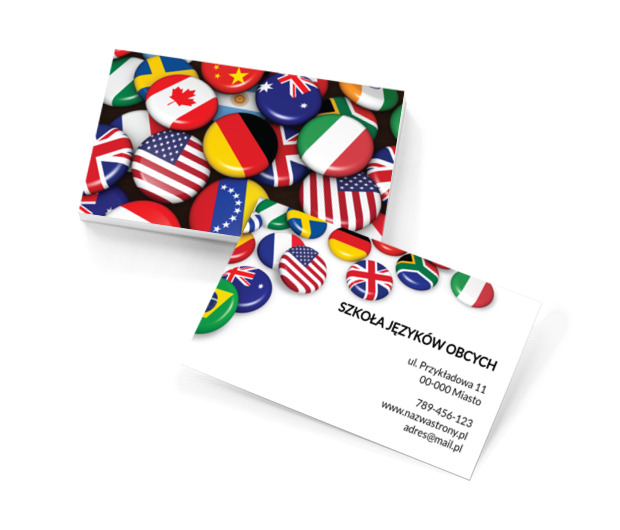 Znać się na językach, Edukacja, Nauka języków obcych - Wizytówki Netprint szablony online