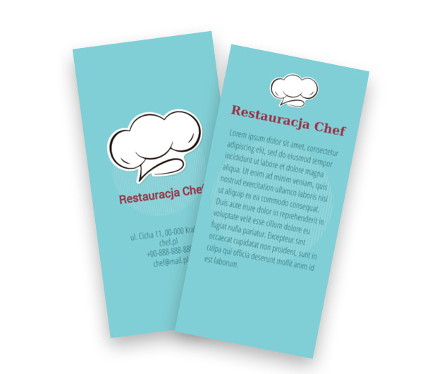 Czapka szefa - Ulotka idealna, Gastronomia, Restauracja - Ulotki Netprint szablony online