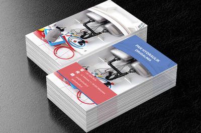 Zlew i odpływ, Usługi domowe, Hydraulik - Wizytówki Netprint
