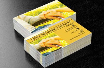 Dwie trzymające się dłonie, Usługi domowe, Opieka nad osobami starszymi - Wizytówki Netprint