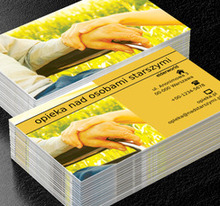 Dwie trzymające się dłonie, Usługi domowe, Opieka nad osobami starszymi - Wizytówki Netprint