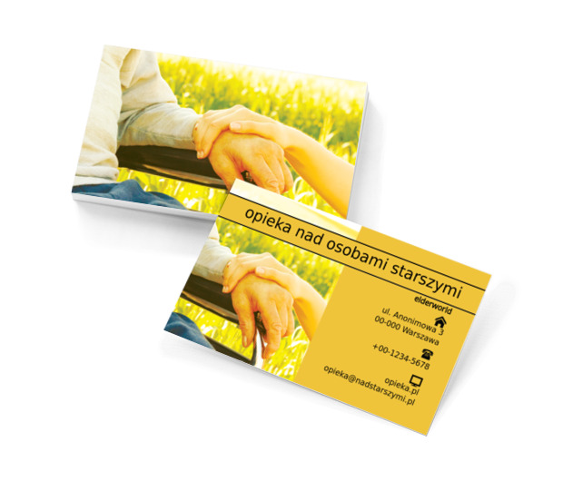 Dwie trzymające się dłonie, Usługi domowe, Opieka nad osobami starszymi - Wizytówki Netprint szablony online