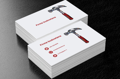 Młotek na białym tle, Budownictwo, Firma budowlana - Wizytówki Netprint