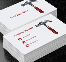 Młotek na białym tle, Budownictwo, Firma budowlana - Wizytówki Netprint