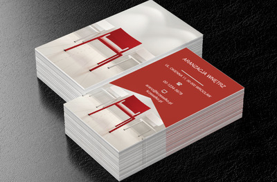 Czerwone krzesło, Budownictwo, Aranżacja wnętrz - Wizytówki Netprint