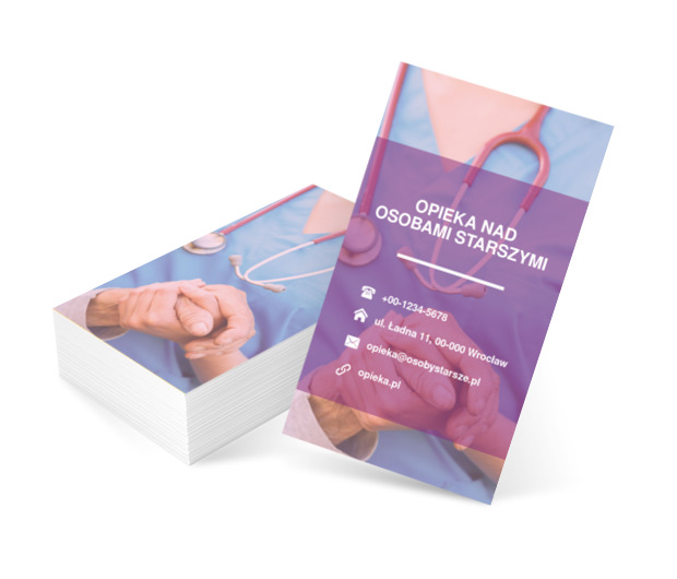 Dwie dłonie, Usługi domowe, Opieka nad osobami starszymi - Wizytówki Netprint szablony online