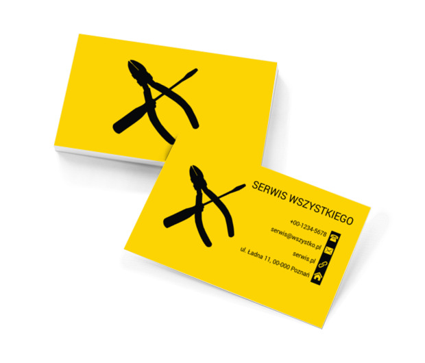 Monochromatyczne narzędzia, Usługi domowe, Serwisant - Wizytówki Netprint szablony online