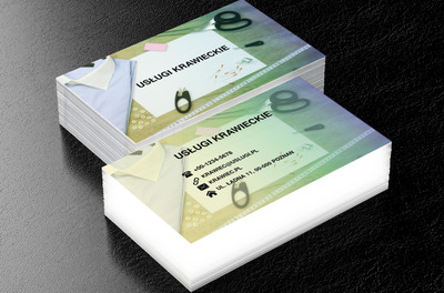 Biała koszula na stole, Usługi domowe, Usługi krawieckie - Wizytówki Netprint