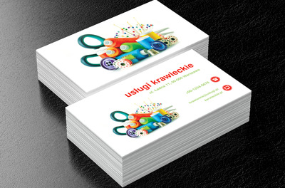 Akcesoria krawieckie, Usługi domowe, Usługi krawieckie - Wizytówki Netprint