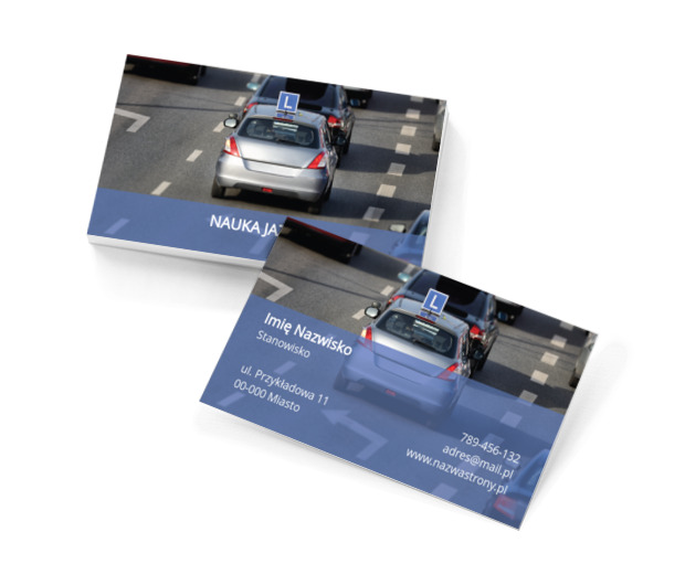 Być mistrzem za kierownicą, Motoryzacja, Nauka jazdy - Wizytówki Netprint szablony online
