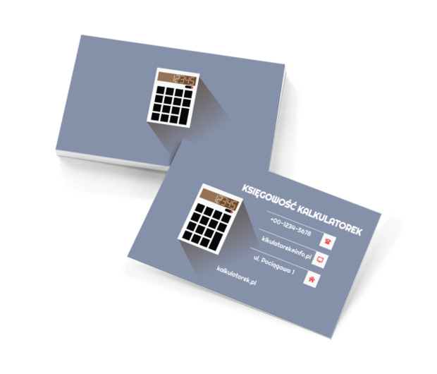 Kalkulator na niebieskim tle, Usługi biurowe, Księgowość - Wizytówki Netprint szablony online