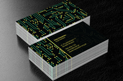 W powiązaniach trudnych sieci, Motywy, Elektronika - Wizytówki Netprint