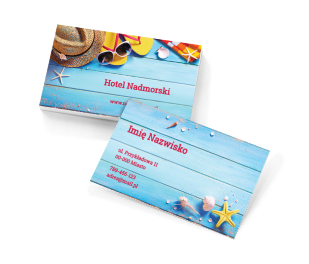 Wakacyjny czas - beztroskie chwile przyjemności, Turystyka, Hotel, Motel, Pensjonat  - Wizytówki Netprint szablony online