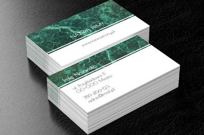 Stonowana zieleń, Budownictwo, Usługi kamieniarskie - Wizytówki Netprint