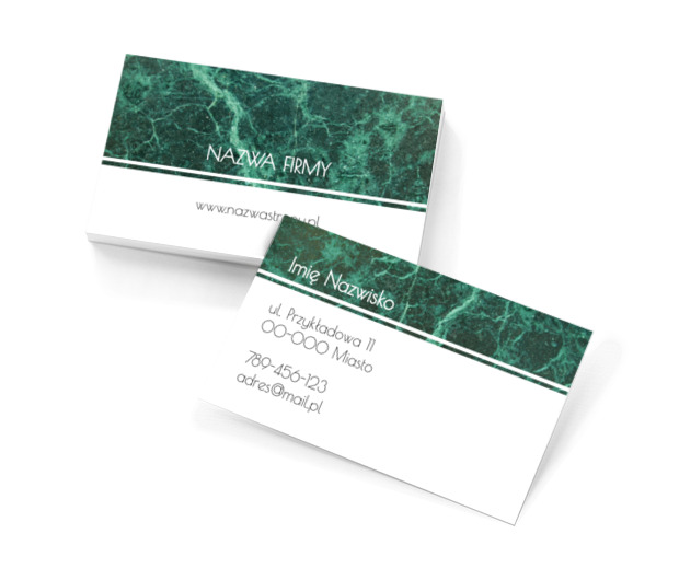 Stonowana zieleń, Budownictwo, Usługi kamieniarskie - Wizytówki Netprint szablony online