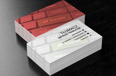 Językowa klawiatura, Usługi biurowe, Tłumacz - Wizytówki Netprint