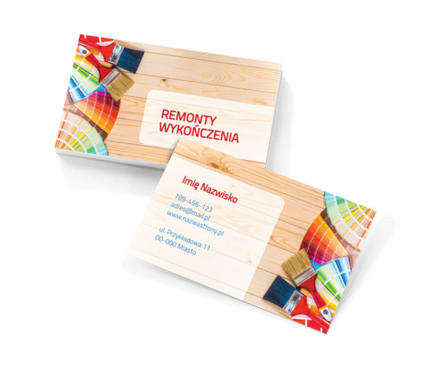 Kolorowe pociągnięcia pędzla, Budownictwo, Remont i Wykończenia - Wizytówki Netprint szablony online