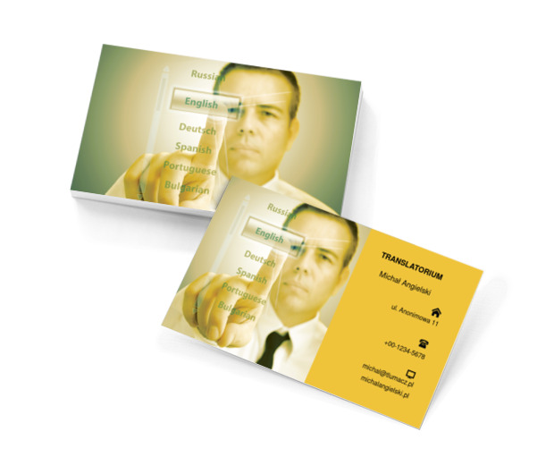 Futurystyczna wizja, Usługi biurowe, Tłumacz - Wizytówki Netprint szablony online