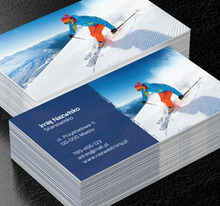 Zimowy szus po śniegu, Motywy, Ludzie - Wizytówki Netprint