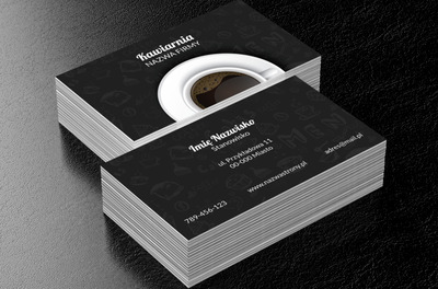 Aromatyczne ziarna kawy, Gastronomia, Kawiarnia - Wizytówki Netprint